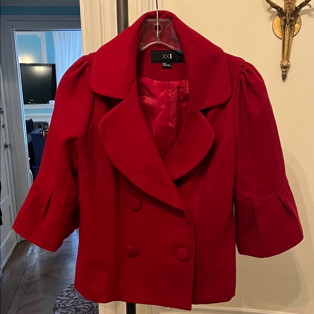 Red Double-Breasted Coat